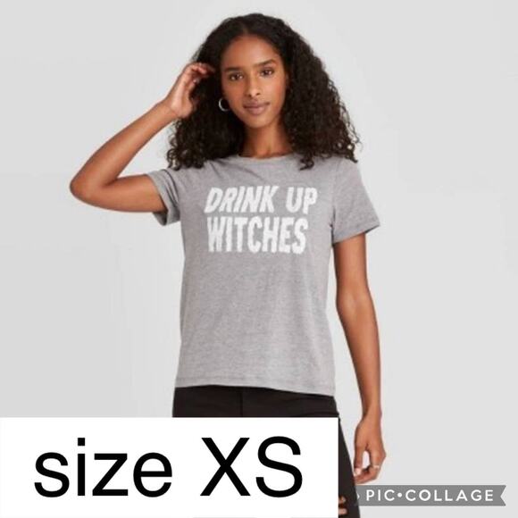 Grayson Threads Drink Up Witches Soft Gray Crew Neck T-Shirt XS - Picture 1 of 4